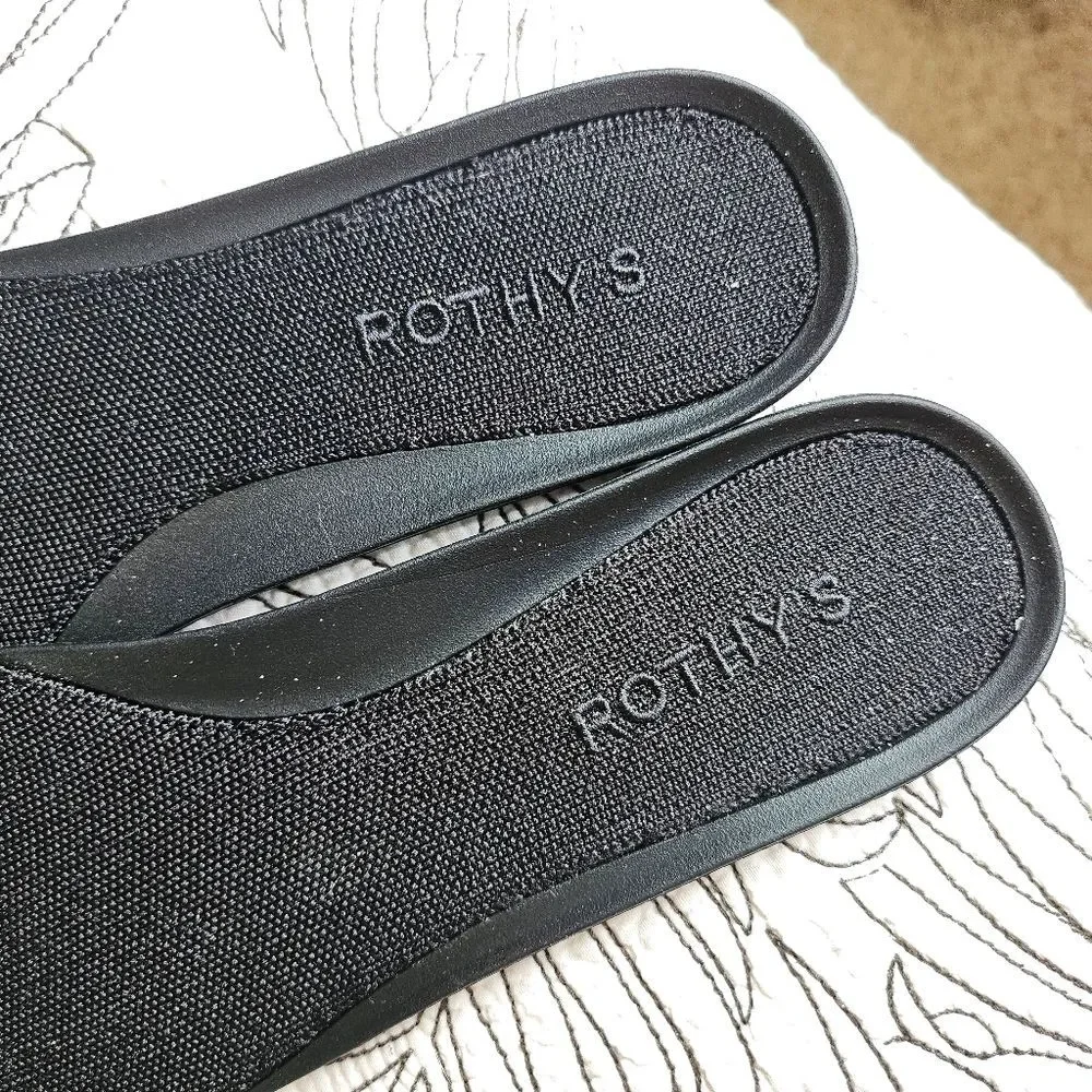 EUC Rothy’s White Python Snake Almond Loafers Flats Black Size 9